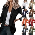 thumbnail image 1 of Brnmxoke Blazers for Women Suit Jackets Dressy Open Front Long Sleeve Blazer Business Casual Outfits for Work Lightweight Blazer Jacket Navy,S, 1 of 8