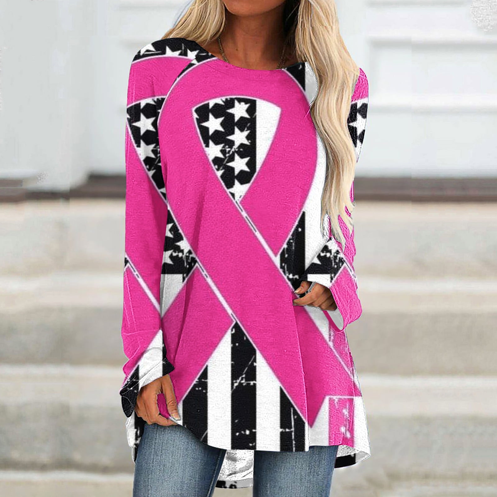 Brnmxoke Breast Cancer Awareness Shirts for Women Breast Cancer