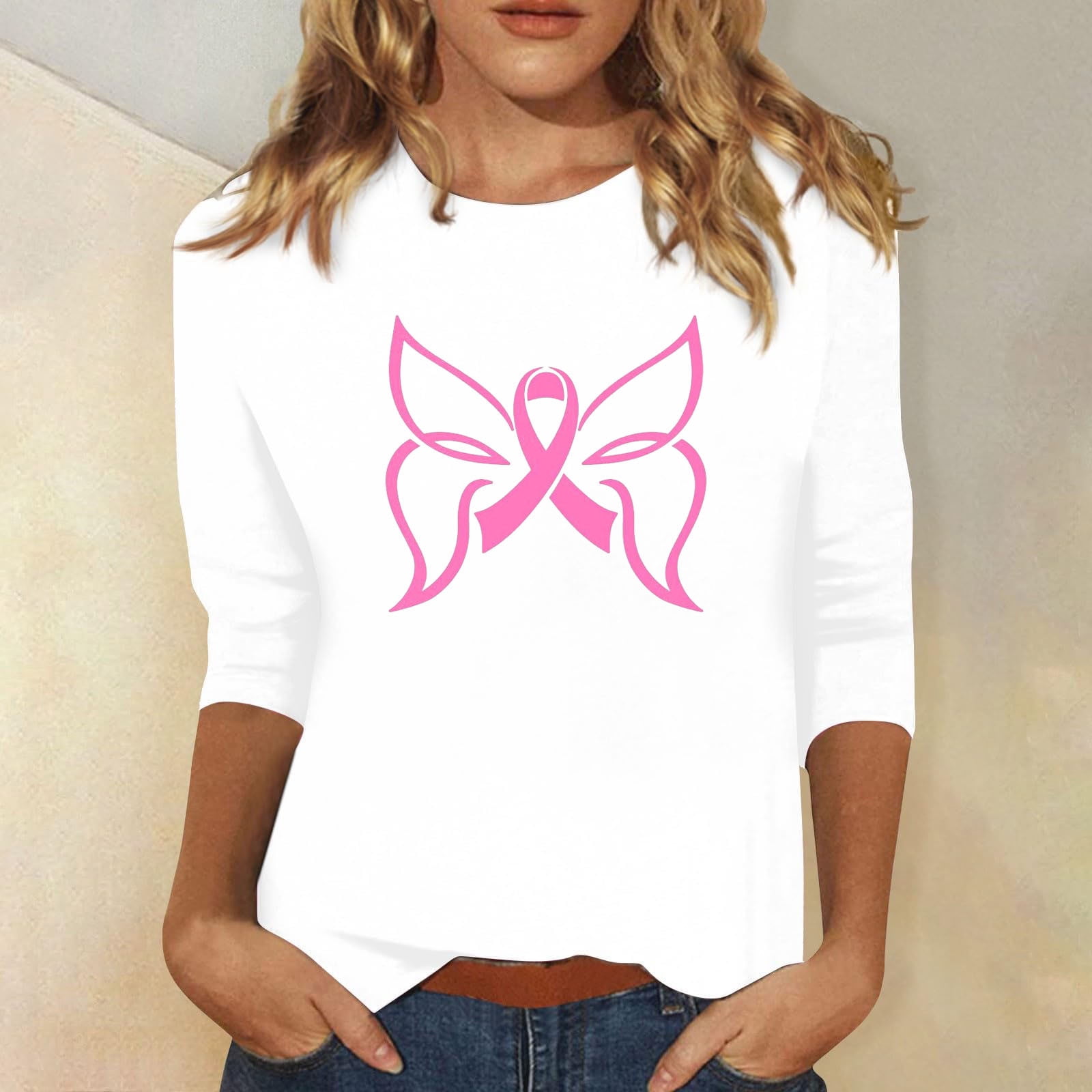 Brnmxoke Breast Cancer Survivor T Shirts for Women 2023 Fall Breast Cancer  Awareness Pink Long Sleeve Shirt - Womens Pink Ribbon Sweatshirts Pullover