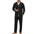 thumbnail image 1 of Brnmxoke Christmas Mens Pajamas Silk Satin Pajamas for Men Soft Sleepwear Matching Sets 2023 Xmas Pjs Set 2 Piece Nightwear Button Down Loungewear, 1 of 5