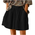 thumbnail image 1 of Brnmxoke Cotton Linen Shorts Women 2024 Summer Casual Loose Fit Plus Size Lounge Shorts Elastic High Waisted Running Shorts Black,XXXXL, 1 of 7