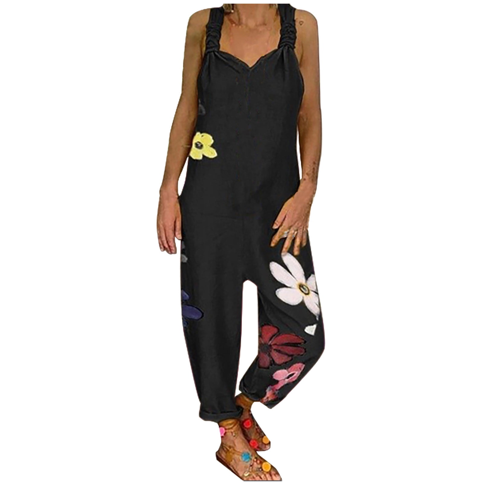 Brnmxoke Fall Clearance 2023,Wide Leg Jumpsuit with Pockets,Plus Size