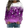 thumbnail image 1 of Brnmxoke Funny Christmas Sweatshirts for Women 2023 Casual Crewneck Sweatshirt Cute Graphic Sparkly Snowflakes Sweatshirts Long Sleeve Round Neck Pullover Tops, 1 of 6