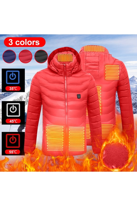 Heated Jacket for Men Women,Mountain Waterproof Ski Jacket Plus Size Windproof Rain Windbreaker Winter Warm Hooded Snow Coat Black,XXL