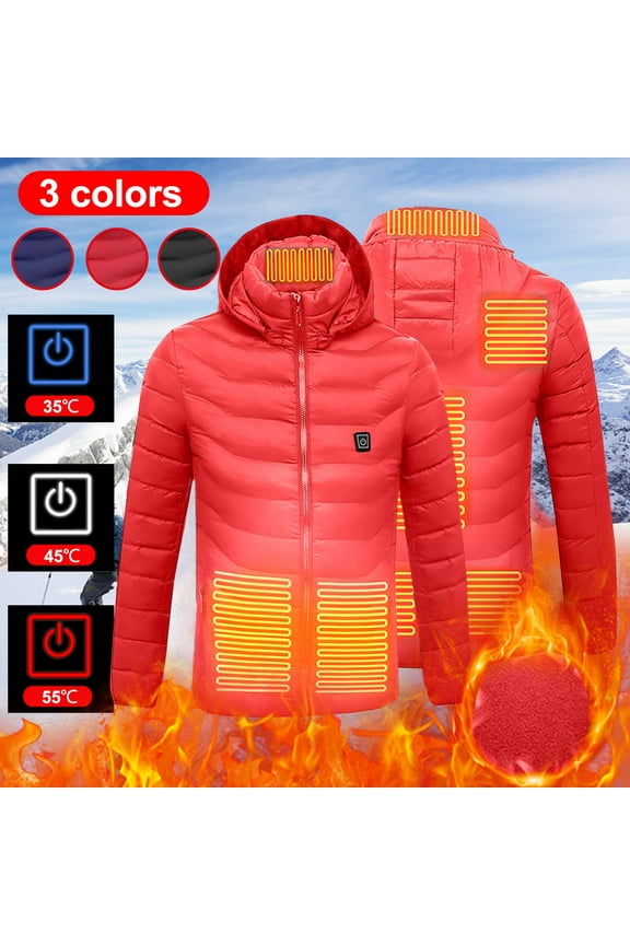 Heated Jacket for Men Women,Mountain Waterproof Ski Jacket Plus Size Windproof Rain Windbreaker Winter Warm Hooded Snow Coat Black,XXXXL