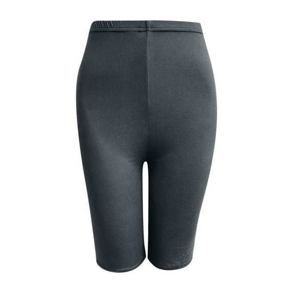 Brnmxoke High Waist Active Yoga Shorts for Women 10"/8"/6" Inseam Solid Color Plus Size Leggings Fitness Workout Gym Compression Summer Shorts Dark Gray,L