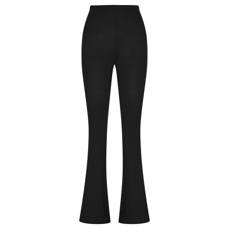 Brnmxoke High Waist Flared Leggings for Women Solid Color Workout Tights Bootcut Yoga Pants Elastic Waist Stretch Bell Bottom Casual Long Pants Activewear Walmart