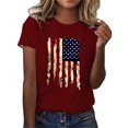 thumbnail image 1 of Brnmxoke July 4th Womens Patriotic Shirt,Teen Girls 4th of July Short Sleeve T-Shirt Trendy USA Print Loose Shirt Stars and Stripes Tees, 1 of 4