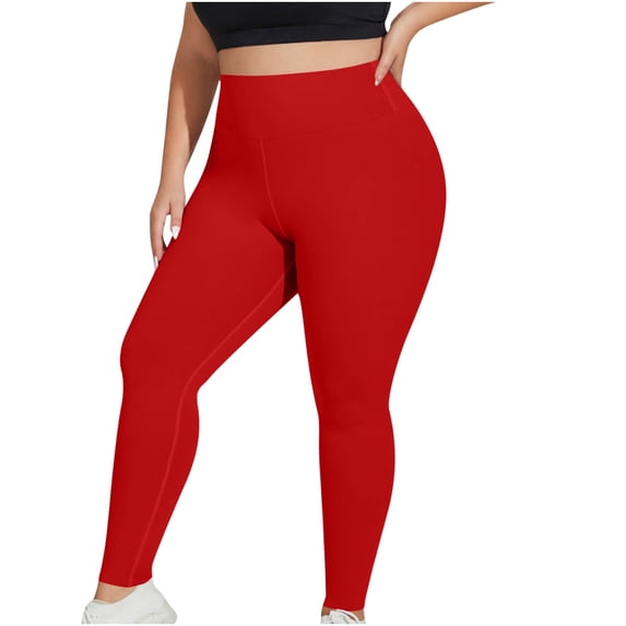 Brnmxoke Leggings for Women Tummy Control for Work Plu Size Stretch Shaping Butt Lifting Yoga Pant High Waisted Straight Leg Slim Fit Trousers Red,XXXXL
