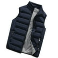 thumbnail image 1 of Brnmxoke Lightweight Bubble Vest Men Quilted Stand Collar Outerwear Puffer Vests Sleeveless Winter Warm Big and Tall Casual Padded Gilet Dark Blue,XXXL, 1 of 6