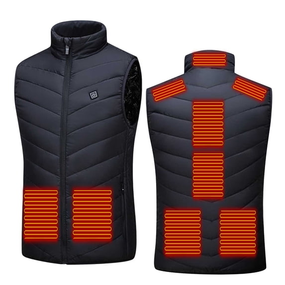 Brnmxoke Lightweight Heated Vest for Men Women, Electric USB Heating Vest for Winter Warm,Heated Vest Warm Coat Out-Wear Black L
