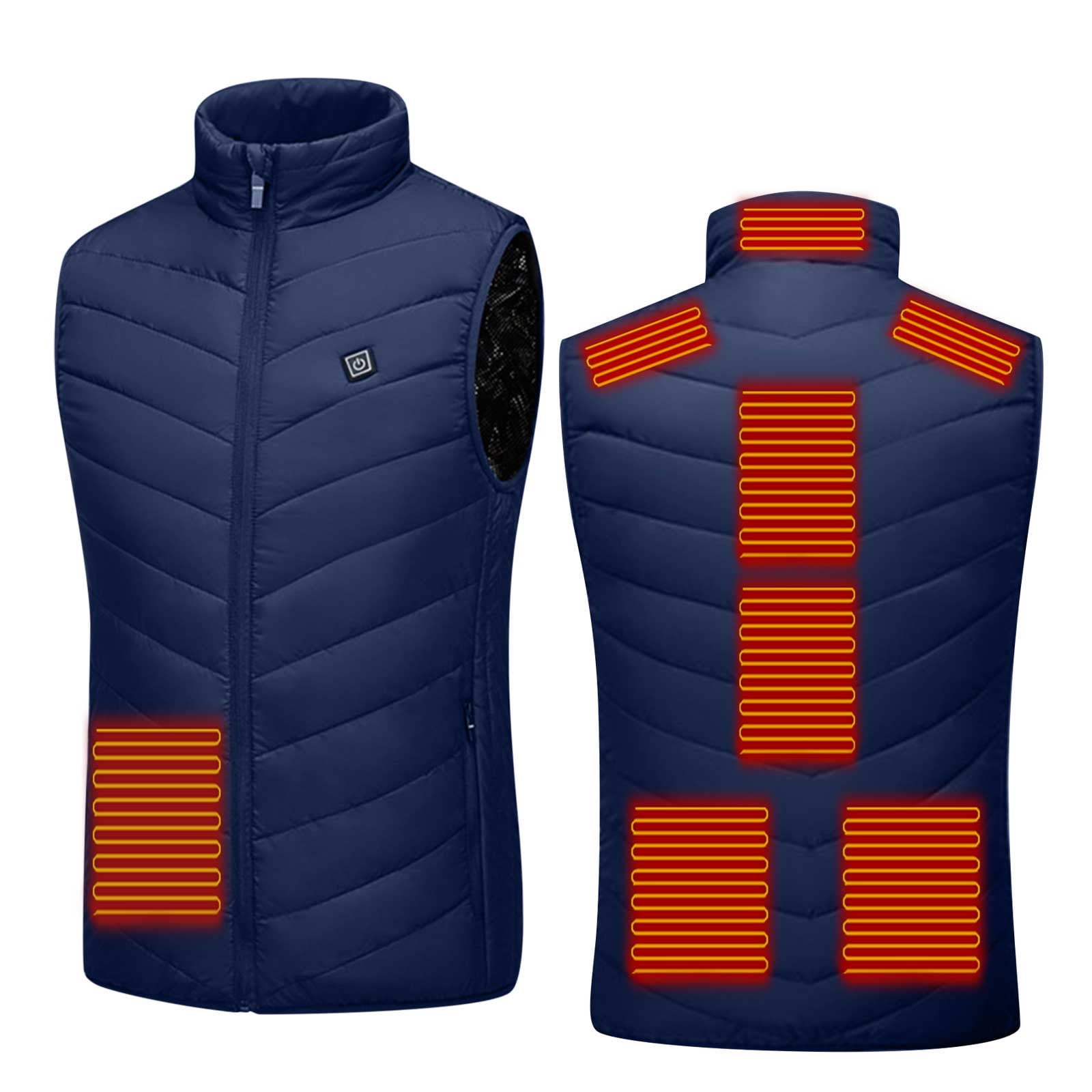 Brnmxoke Lightweight Heated Vest for Men Women, Electric USB Heating Vest for Winter Warm,Heated Vest Warm Coat Out-Wear Blue XL