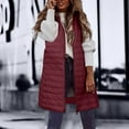 thumbnail image 1 of Brnmxoke Long Vest for Women Sleeveless Lightweight Puffer,Women's Long Puffer Vest Jacket Sleveless Hoodies Full Zipper Sleeveless Down Coats Thickened Warm Windbreakers, 1 of 5