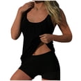 thumbnail image 1 of Brnmxoke Loose Tankini Swimsuits for Women 2 Piece Blouson Bathing Suit Sleeveless Tank Top with Boyshorts Tummy Control Swimwear Outfits Black,M, 1 of 5