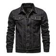 thumbnail image 1 of Brnmxoke Men Oversized Denim Jacket Plus Size Lightweight Button Down Lapel Jean Coat Big and Tall Outwear Jackets, 1 of 1