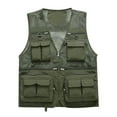 thumbnail image 1 of Brnmxoke Men's Casual Outdoor Utility Work Safari Fishing Hiking Travel Cargo Vest Jacket Multi Pockets Lightweight Quick Dry Plus Size, 1 of 8
