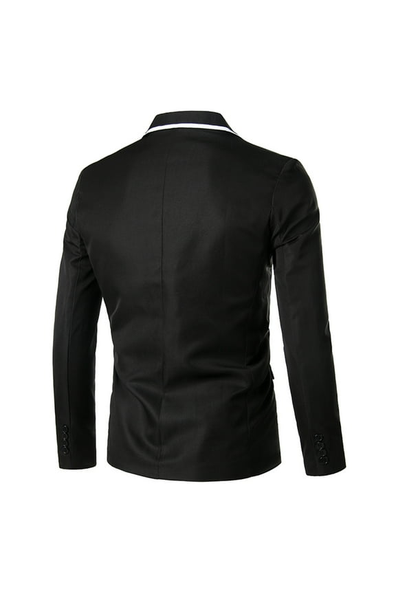 Men's Casual Suit Blazer Jacket Elegant One Button Sport Coat Fall Slim Fit Suit Separates Lightweight Sport Coat Jacket Black,M
