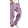 thumbnail image 1 of Brnmxoke Men's Joggers Casual Work Pants Straight-Leg Athletic Sweatpants for Jogging Running Exercise Gym Multi Pocket Drawstring Solid Color Cargo Pants, 1 of 4