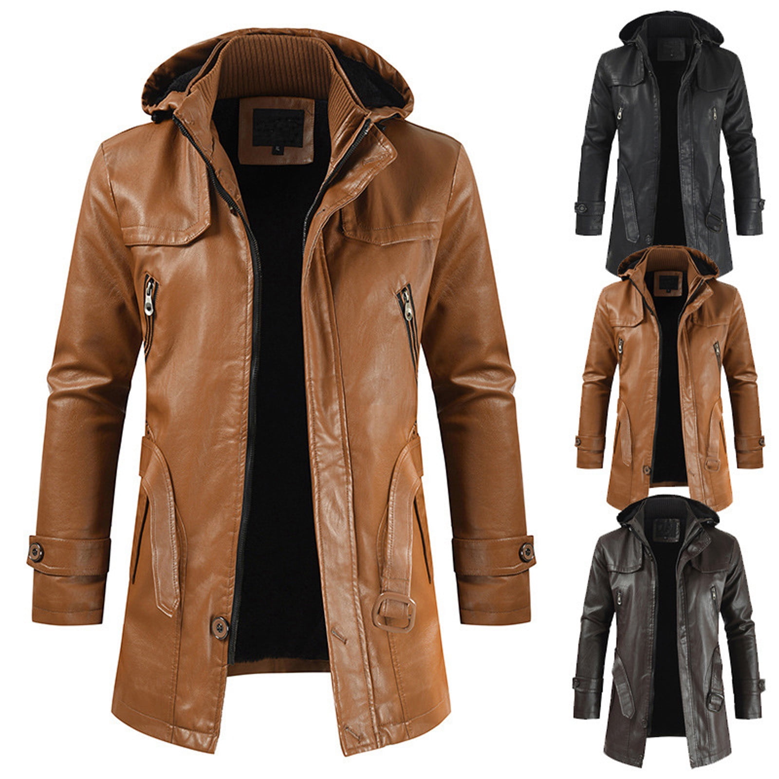 Brnmxoke 2023 Clearance Black Leather Trench Coat Mens Full Brnmxoke 2023 Clearance Black Leather Trench Coat Mens Full