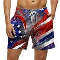 thumbnail image 1 of Brnmxoke Men's USA Flag Swim Trunks 5 Inch Quick Dry Board Shorts Stars and Stripes Patriotic Bathing Suit Stretch Swim Shorts Men Multicolor,XXXL, 1 of 7