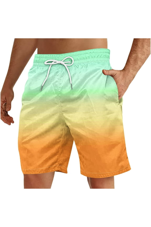 Mens Beach Shorts Big and Tall,Men's Swim Trunks Hawaiian Bathing No Mesh Lining Suit Swimsuits Stretch Breathable Boardshorts Swim Shorts with Pockets Multicolor,XXL