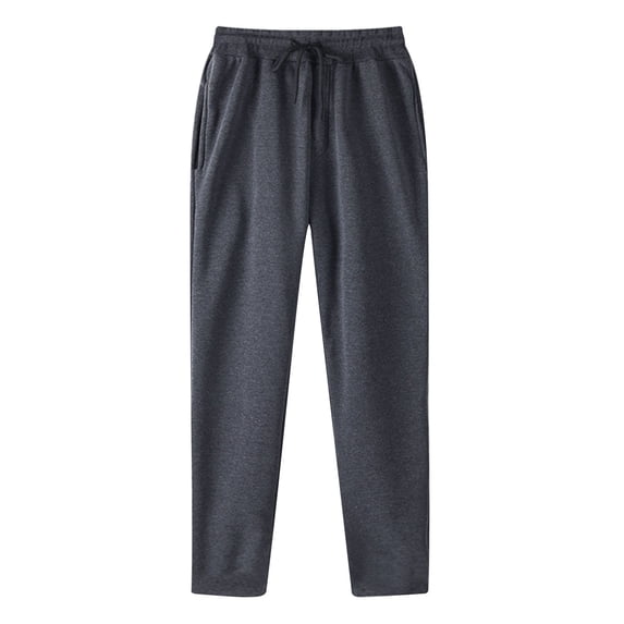 Brnmxoke Mens Elastic Waist Sweatpants Fall Fashion Workout Gym Joggers Pants Wide leg Casual Open Bottom Loose Trousers with Pockets Dark Gray,XXL