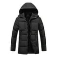 thumbnail image 1 of Brnmxoke Mens Heavy Puffer Jacket Warm Winter Thicken Quilted Down Jackets Cold Weather Outerwear Parka Coats with Detachable Hood Black,XXL, 1 of 8