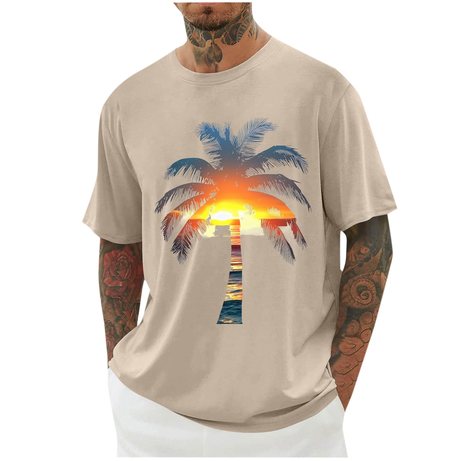 Brnmxoke Mens Lightweight Shirts Summer,Casual Crewneck Short Sleeve T ...