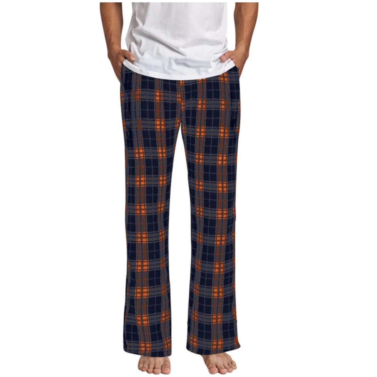 Brnmxoke Mens Medium Tall Pajama Pants Straight Leg Buffalo Checker Pj ...