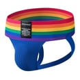 thumbnail image 1 of Brnmxoke Mens Rainbow Jockstrap Underwear Low Waist Mesh Breathable Athletic Supporter Jock Straps Spandex Hollow Hot Male Underpants, 1 of 4