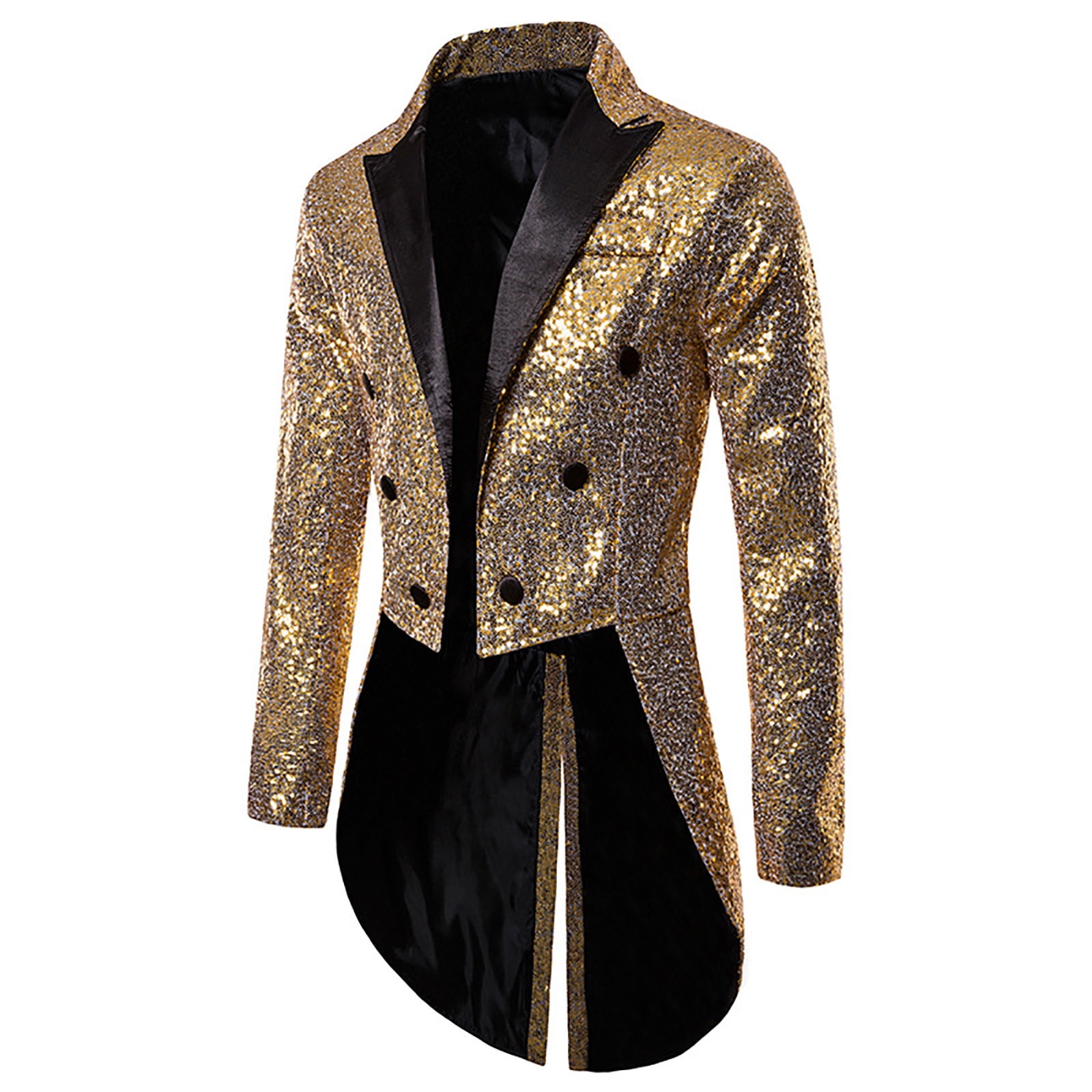Brnmxoke Mens Sequin Tuxedo Tailcoat Glitter Sparkly Slim Fit Swallowtail  Suit Jacket Dinner Party Wedding Prom Dress Coats Gold,XL - Walmart.com
