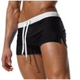thumbnail image 1 of Brnmxoke Mens Size Medium Swim Trunks Loose Fit Elastic Drawstring Waist Summer Swimwear Beach Short Pants Black,M, 1 of 3