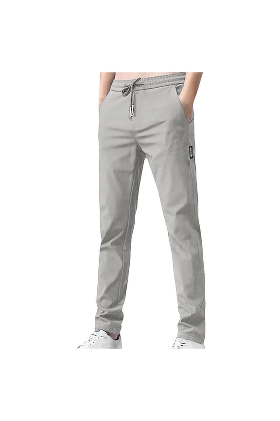 Mens Sweatpants Joggers Straight Leg Running Tapered Golf Athletic Pants Drawstring Elastic Warm Fleece Sherpa Trousers with Pockets Gray,XXL