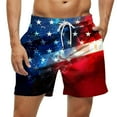 thumbnail image 1 of Brnmxoke Mens Swim Trunks 7 Inch American Flag Bathing Suit Quick-Dry Swim Shorts Cargo Shorts Pockets Swim Shorts Men Multicolor,L, 1 of 7