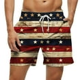thumbnail image 1 of Brnmxoke Mens Swim Trunks American Flag Board Shorts Quick Dry Bathing Suit Hawaii Swimwear for Men Patriotic Long Shorts with Pockets Multicolor,M, 1 of 7