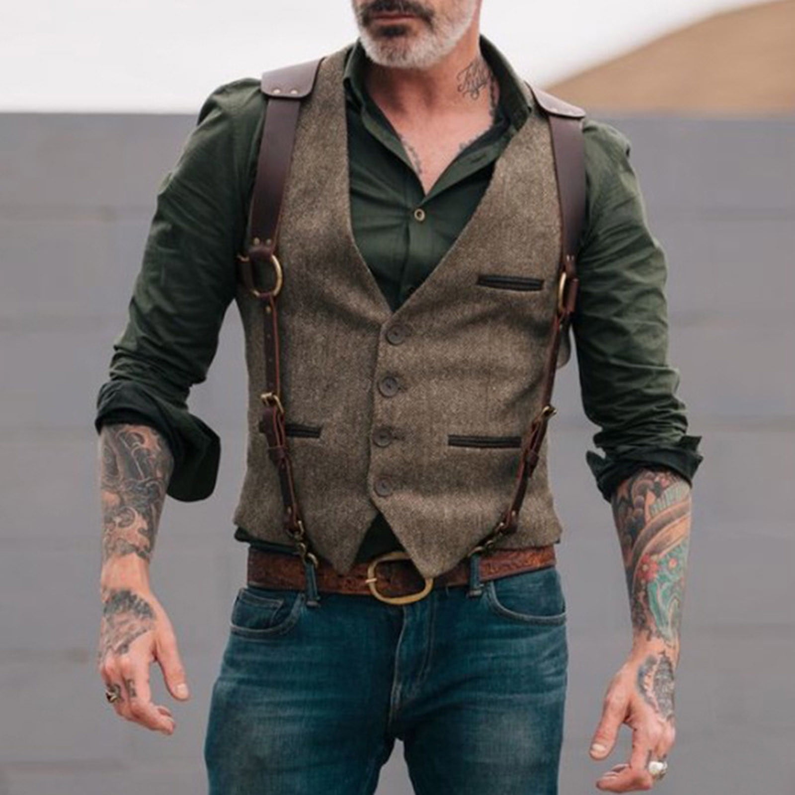Mens western dress vest new arrivals