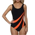 thumbnail image 1 of Brnmxoke One Piece Swimwear Women Swimsuit Athletic Sleeveless Racerback Competitive Modest Bathing Suit Orange,S, 1 of 5