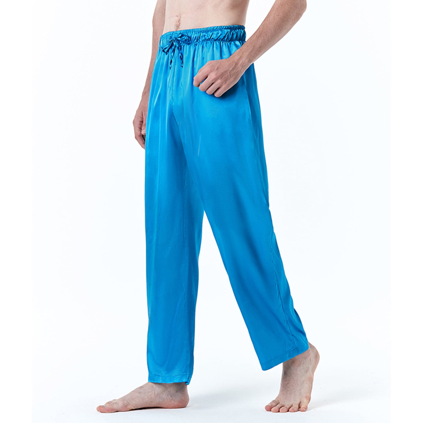 Brnmxoke Pajama Pants for Men 2023,Men's Silk Satin Pajama Pants Soft ...