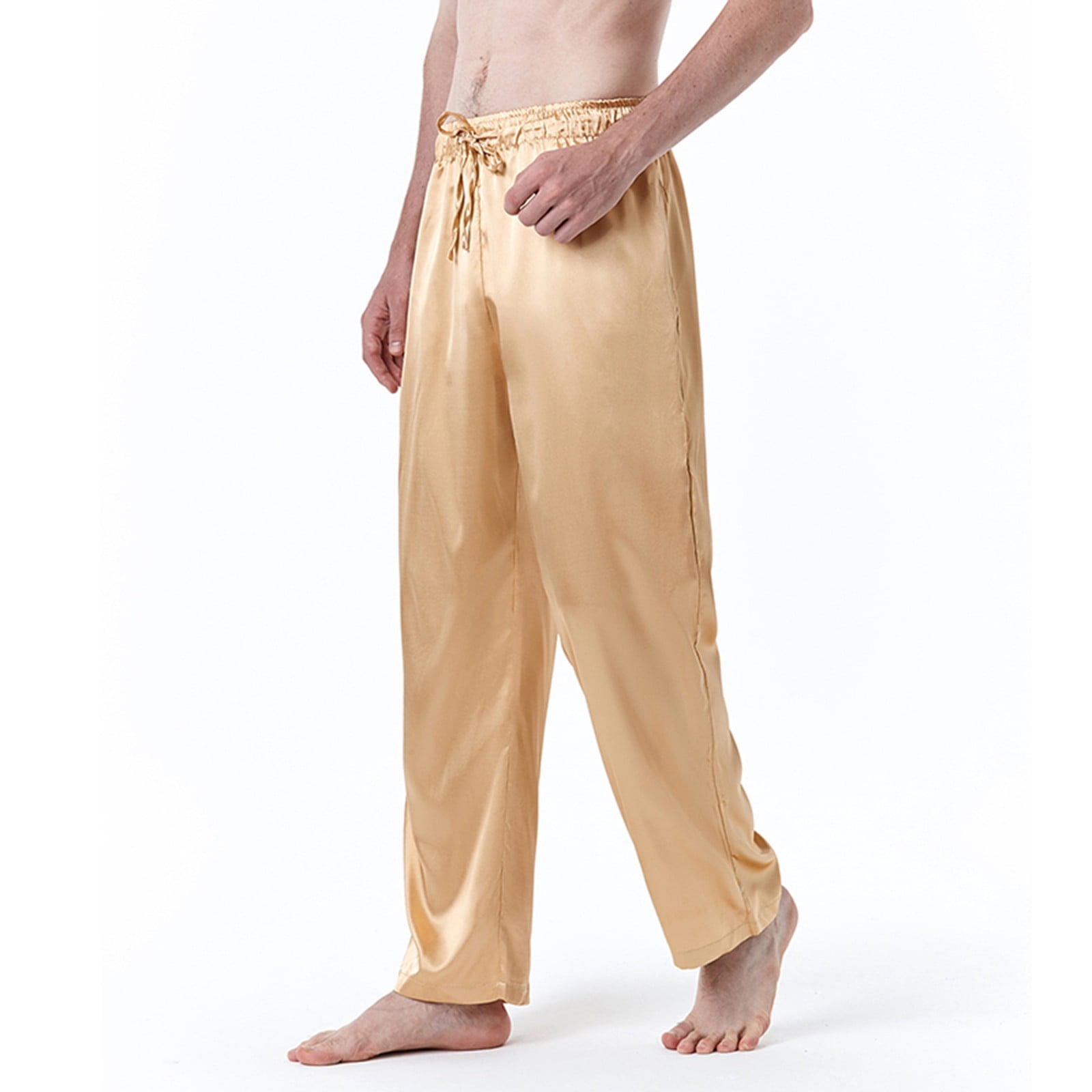 Brnmxoke Pajama Pants for Men 2023,Men's Silk Satin Pajama Pants Soft