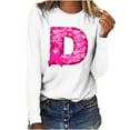 Brnmxoke Pink Ribbon Breast Cancer Shirt Women Long Sleeve Cancer