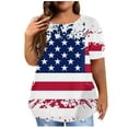 thumbnail image 1 of Brnmxoke Plus Size American Flag Shirts Women Patriotic Shirts USA Flag Graphic T-Shirt 4th of July Tee Tops Loose Oversized Tees Shirt 2024 Summer Tunic Tops, 1 of 4
