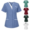 thumbnail image 1 of Brnmxoke Plus Size Scrubs for Women Nurse Gifts Stretchy V Neck Scrub Tops Women Soft Comfort Nursing Working Uniform with Pockets Green,XXL, 1 of 3