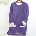 thumbnail image 1 of Brnmxoke Sherpa Lined Fleece Pullover for Women with Pockets Winter Warm Fuzzy Sweatshirt Crewneck Solid Sweatshirts Loungewear Tunic Tops Plus Size,S-5XL, 1 of 4