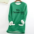 thumbnail image 1 of Brnmxoke I'm Still Freezing Cold 24 7 Fleece Sweatshirt Womens Winter Warm Sherpa Lined Pullover Plus Size Long Sleeve Crewneck Tunic Tops with Pockets, 1 of 3