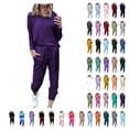 thumbnail image 1 of Brnmxoke Two Piece Outfits for Women Casual Jogging Suits Long Sleeve Tracksuits,Women's 2 Piece Track Suits Outfits Solid Color Drawstring Workout Top Jogger Pants Sets Orange,XXXL, 1 of 6