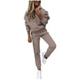 thumbnail image 1 of Moxiu Two Piece Outfits for Women Solid Color Hoodies Tracksuit Sets Sweatsuit Long Sleeve Hoodie and Sweat Pants Jogger Workout Suit with Pockets, 1 of 5