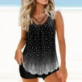 thumbnail image 1 of Brnmxoke Flowy Tankini Bathing Suits for Women Plus Size 2024 Cute Floral Print Swimsuits Two Piece Swimwear Blouson Tank Top with Boyshorts, 1 of 6