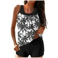 thumbnail image 1 of Brnmxoke Swimsuits for Women 2026 Tankini Set 2 Piece Printed Tummy Control Hawaiian Bathing Suit Modest Blouson Swimwear with Boyshorts Black,XL, 1 of 5