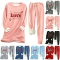 Brnmxoke Valentine's Day 2025 Women Fleece Sweatsuit 2 Pieces Outfit