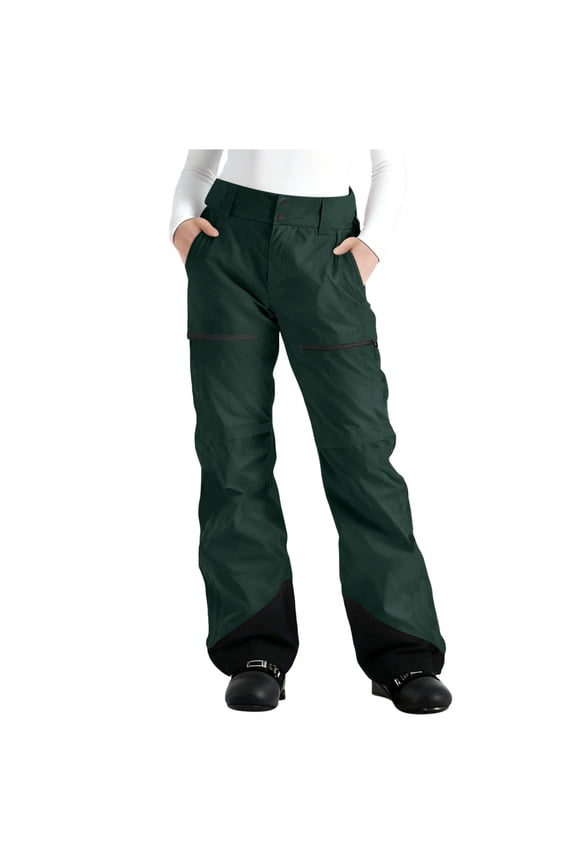 Water Proof Pants for Women Snow Fleece Lined Insulated Snowboard Pant Winter Thermal Windproof Hiking Trousers with Pockets Army Green,M